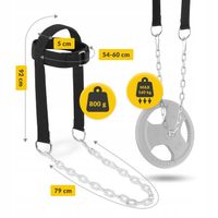 PAS KORONA DO ĆWICZEŃ MIĘŚNI KARKU SZYI UPRZĄŻ TRENINGOWA ŁAŃCUCH NA GŁOWĘ