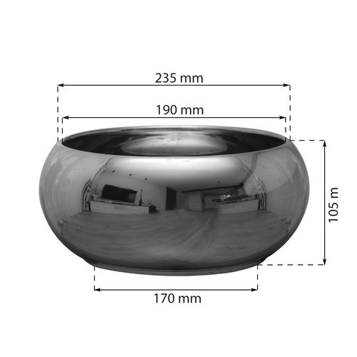 Doniczka Ceramiczna PIANO MISA D 24 H 10 srebrna glamour na Arena.pl