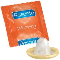 Pasante Warming Prezerwatywy Rozgrzewające Z Prążkami 10 Szt