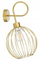 LAMPA KINKIET E27 żyrandol stały kręcony loft drut Kula XL złoty na 1 x E27