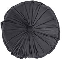 Poduszka szara welurowa okrągła z guzikiem