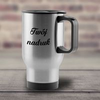 Kubek termiczny 450 ml z Twoim nadrukiem - srebrny