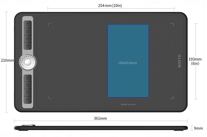 Tablet graficzny BOSTO T1060 PL OPROGRAMOWANIE do komputera PROFESJONALNY zdjęcie 7