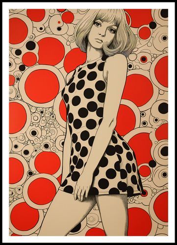 Plakat 70x100cm Czerwone Kropki na Arena.pl