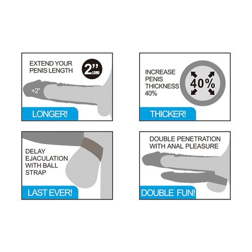 Add 2"" Pleasure X Tender Vibrating Double Penis Sleeve na Arena.pl