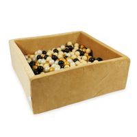 Suchy basen 110x110x40 Velvet Soft Carmel z piłeczkami 600 szt.(beżowe, jasnozłote, złote, czarne)