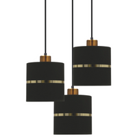 Lampa zwisowa Assam 33-17468 Candellux potrójna loft czarna złota