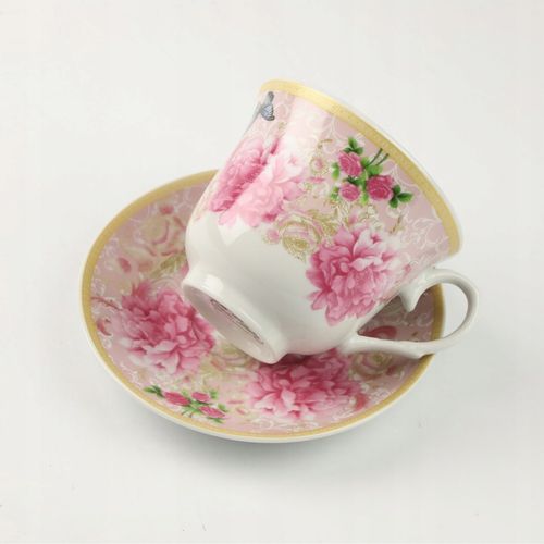 KPL FILIŻANEK PORCELANOWYCH ZE SPODKAMI 2 SZT NA KAWĘ HERBATĘ 250 ML na Arena.pl