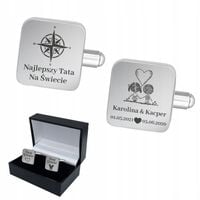 Prezent Dzień Ojca Spinki do mankietów z grawerem