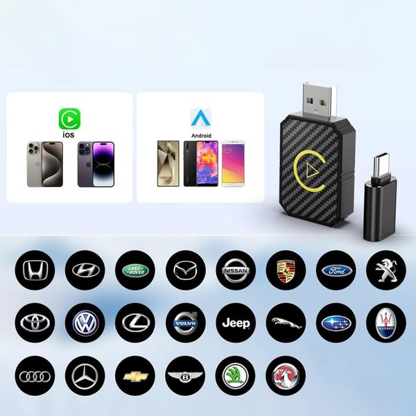 BEZPRZEWODOWY ADAPTER ANDROID AUTO CARPLAY 2 W 1 PLUG AND PLAY MINI zdjęcie 11