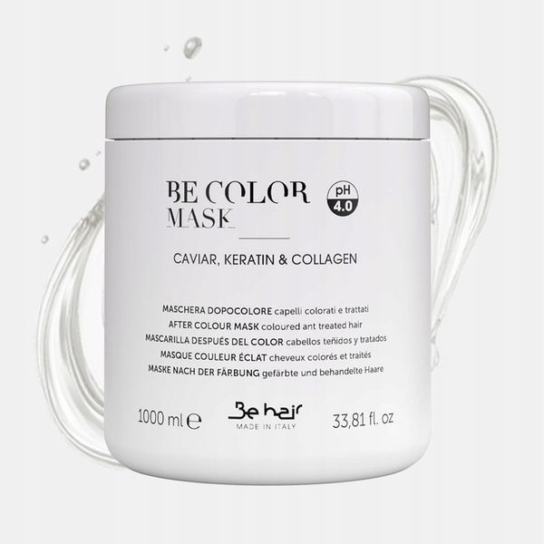 BE COLOR MASKA DO WŁOSÓW FARBOWANYCH Z KAWIOREM 1L +GRATIS SERUM BIOELIXIRE zdjęcie 4