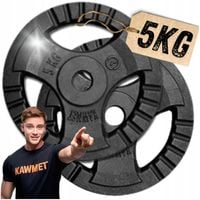 Obciążenia żeliwne Zestaw 2x5kg 10kg talerz kierownica siłownia KAWMET 30mm