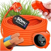 PRZEDŁUŻACZ OGRODOWY BUDOWLANY OGRODU KOSIARKI PIŁY PODKASZARKI 50M 3x1,5mm