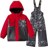 SMONTY Dziecięcy Dwuczęściowy Kombinezon Narciarski Czarno-Czerwony M