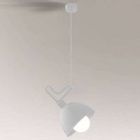 LAMPA wisząca GOBO 7579 Shilo metalowa OPRAWA zwis biały