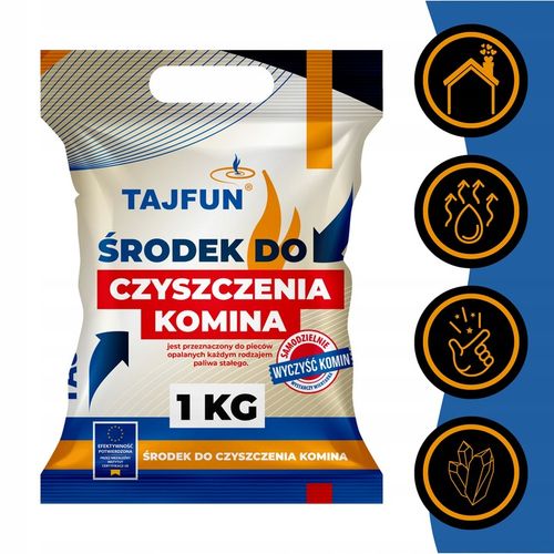 ŚRODEK DO CZYSZCZENIA KOMINA PIECA PROSZEK DO USUWANIA SADZY SMOŁY TAJFUN na Arena.pl