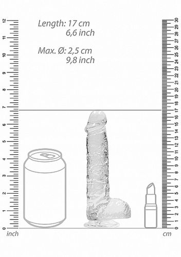 6"" / 15 Cm Realistic Dildo With Balls - Transparent na Arena.pl