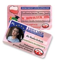 Voucher na Prawo Jazdy - Personalizowana imitacja  z danymi i zdjęciem