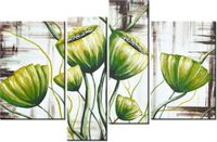 130CM 85 OBRAZ 4 ELEM ZIELONE MAKI ŚCIENNY