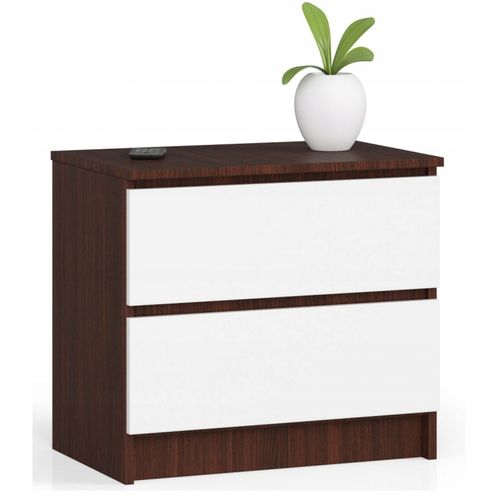 KOMODA K60 2 SZUFLADY WENGE / BIAŁA na Arena.pl