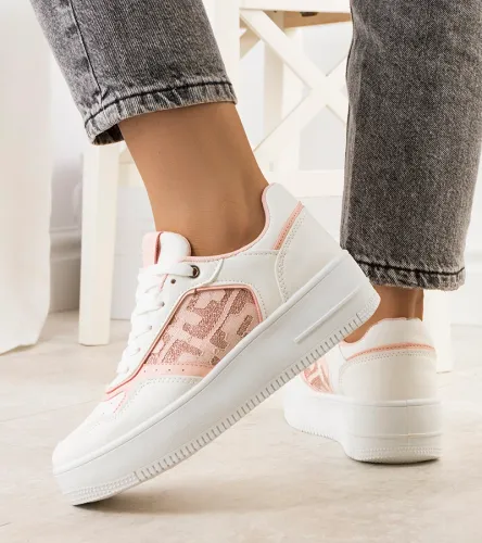 Różowe sneakersy na platformie Coronel 38 na Arena.pl