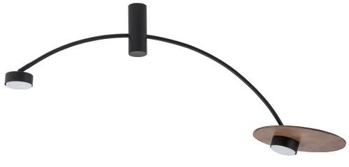 Lampa sufitowa Heft 10356 na wysięgniku czarna drewniana na Arena.pl