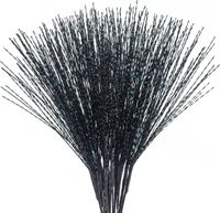 Czarne Sztuczne Gałązki Bożonarodzeniowe z Brokatem 20 Sztuk 67cm