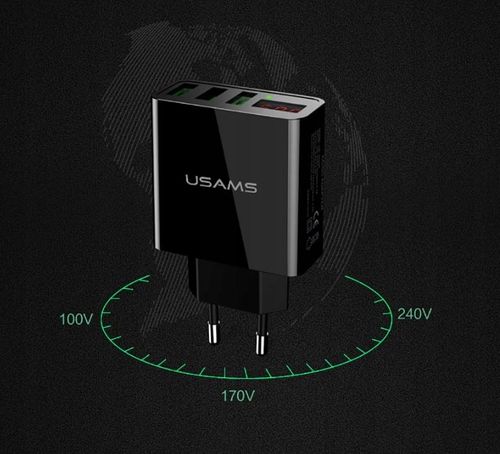 Turystyczna ładowarka USAMS LCD 3xUSB 15W 3A na Arena.pl