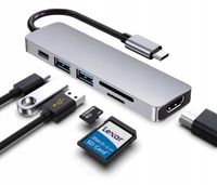 2 x Adapter 6w1 HUB USB-C HDMI SD 4K Macbook M1 AIR