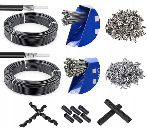 MAXI zestaw - linki, pancerze, końcówki, fajki, gumy - na cały rower na Arena.pl