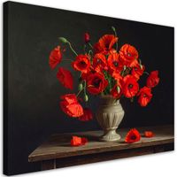 Obraz do salonu sypialni kuchni, Czerwone maki bukiet 45x30