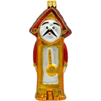 Bombka choinkowa szklana: Pan Zegar: pomarańczowy