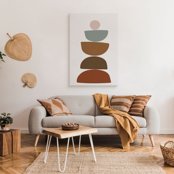 Obraz Na Płotnie Do Salonu Azteckie Skały Styl Boho Minimalizm 30cm x 40cm zdjęcie 3