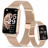 SMARTWATCH z AMOLED Damski ZEGAREK rozmowy SMS SPORT ZDROWIE ZLOTY MENU PL