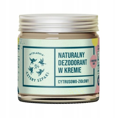 Dezodorant w kremie cytrusowo-ziołowy z dodatkiem sody Cztery Szpaki 60 ml na Arena.pl