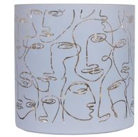 Świecznik szklany w twarze biały maxi