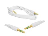 KABEL AUX JACK 3,5MM-JACK 3,5MM 1M PŁASKI BIAŁY LX8504