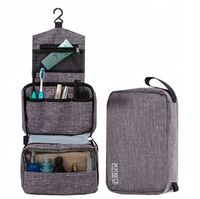 Organizer kosmetyczka saszetka duża podróżna wisząca rozkładana szara