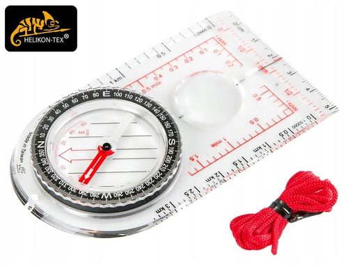 Kompas turystyczny mapowy busola Helikon Scout Mk2 Transparent ze sznurkiem na Arena.pl