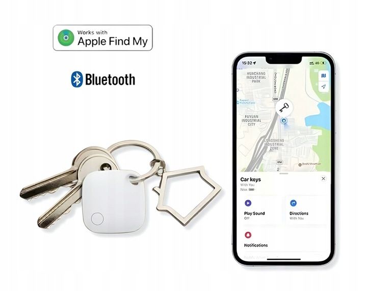Lokalizator Kluczy Torby Smart Air Tag MFI Apple Find My BLE 5.2 - Czarny zdjęcie 10