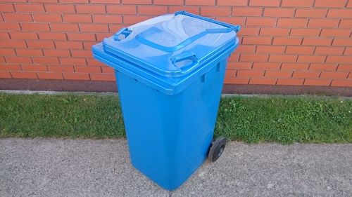 POJEMNIK KOSZ 240L NA ŚMIECI ODPADY BRĄZ NIEBIESKI na Arena.pl