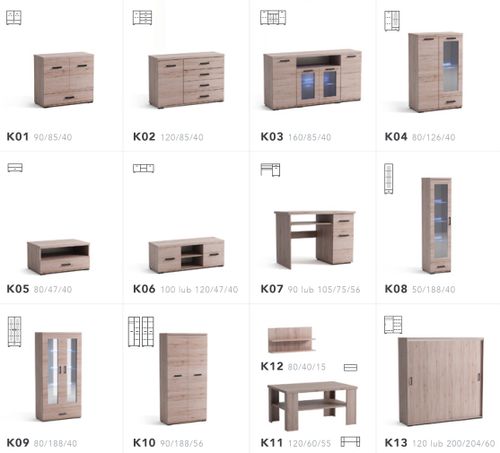 Komoda K3 witryna 160cm dużo kolorów na Arena.pl