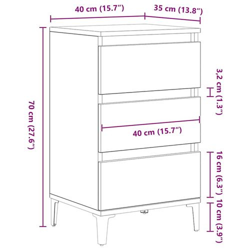 Szafka Nocna z szufladą dąb artisan 40 x 35 x 70 cm na Arena.pl