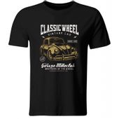 KOSZULKA CLASSIC WHEELS, MOTORYZACJA, CZARNA, ROZ. M