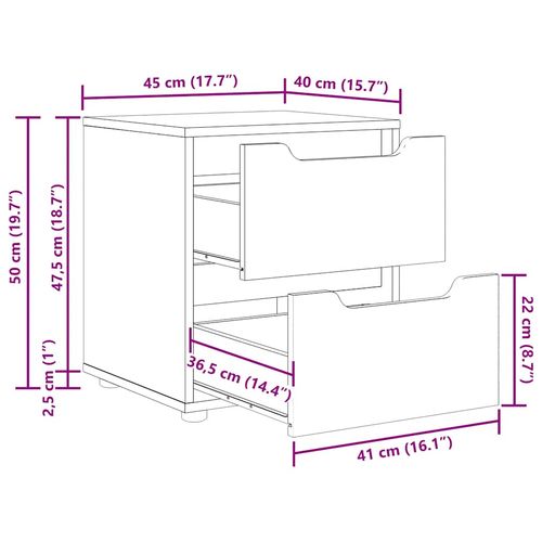 Szafka nocna VIKEN, biała, 45x40x50 cm, materiał drewnopochodny na Arena.pl