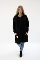 Długa zapinana bluza z kapturem Rawela Czarna XL