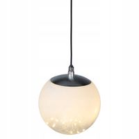 LAMPA WISZĄCA KULA Z LED TRANSPARENTNA OZDOBA ŚWIELNA ŚR 18 cm