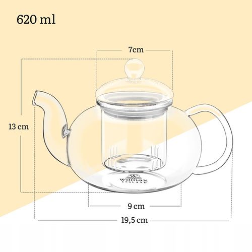 Dzbanek do zaparzania herbaty i zioł 620 ml Wilmax szkło termiczne na Arena.pl