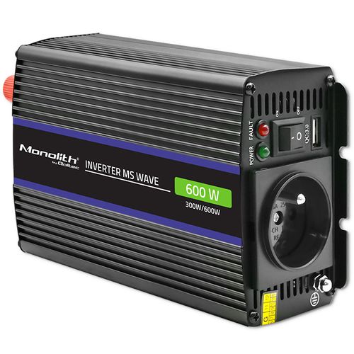 Qoltec Przetwornica napięcia Monolith 600 MS Wave | 12V na 230V | 300/600W | USB na Arena.pl