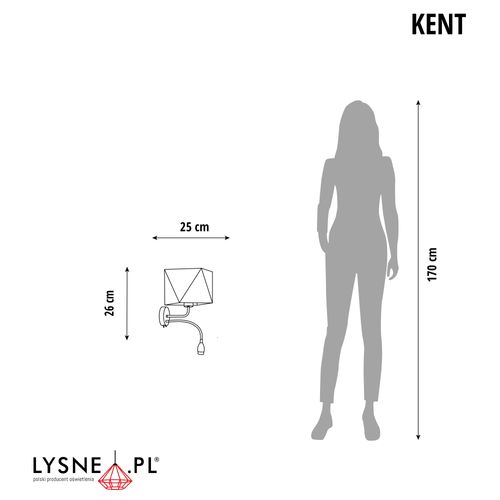 Nowoczesny kinkiet do salonu KENT z dodatkowym panelem LED na Arena.pl